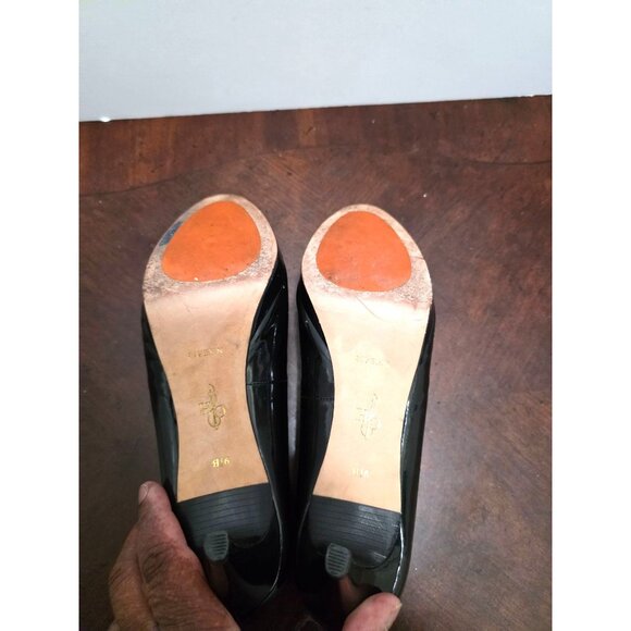 Cole Haan Black Patent Leather High Heel Pumps Women's Size 9.5B Classic Round T - Picture 9 of 11
